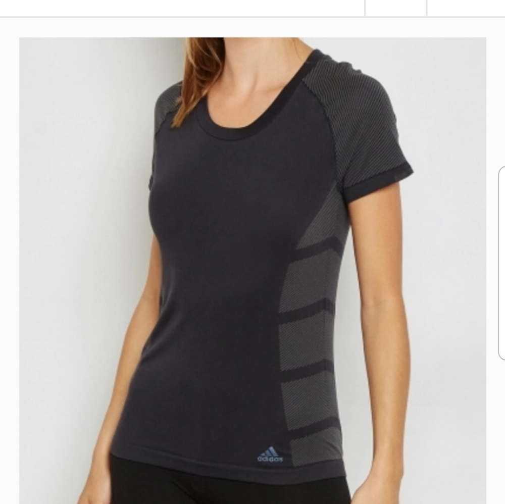 Adidas Black Running Tee Short Sleeve Size S